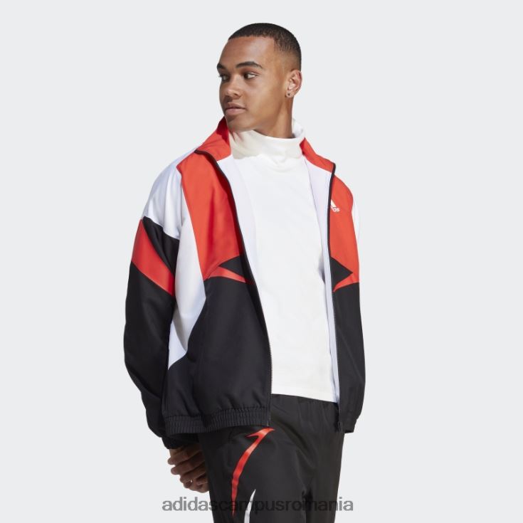 adidas campus romania jachetă neagră colorblock adidas bărbați negru/alb/rosu J266N25211