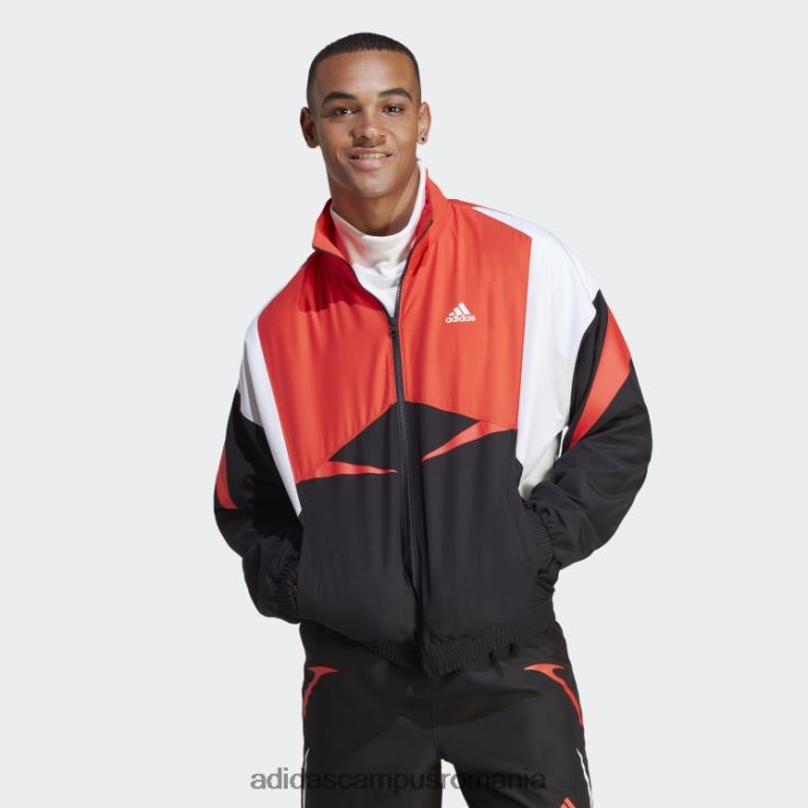 adidas campus romania jachetă neagră colorblock adidas bărbați negru/alb/rosu J266N25211