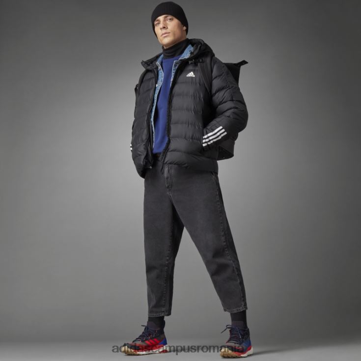 adidas campus romania jachetă neagră cu glugă cu greutate medie itavic cu 3 dungi bărbați negru J266N27016