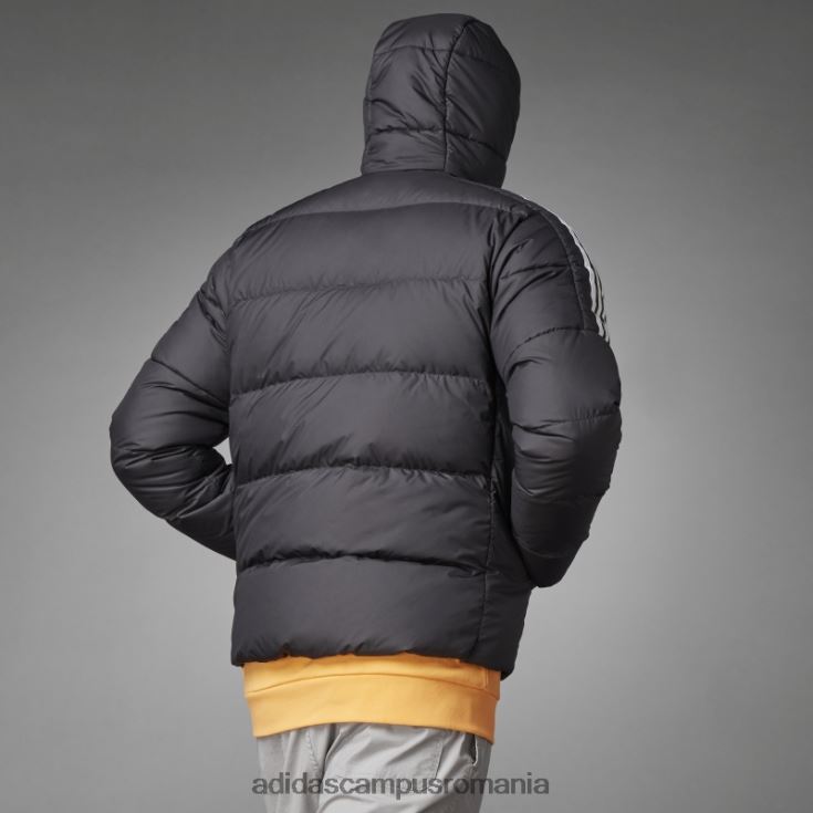 adidas campus romania jachetă neagră cu glugă de puf de greutate medie adidas essentials bărbați negru J266N25019