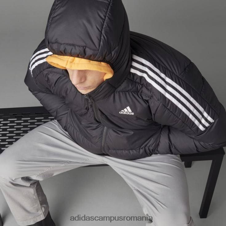 adidas campus romania jachetă neagră cu glugă de puf de greutate medie adidas essentials bărbați negru J266N25019