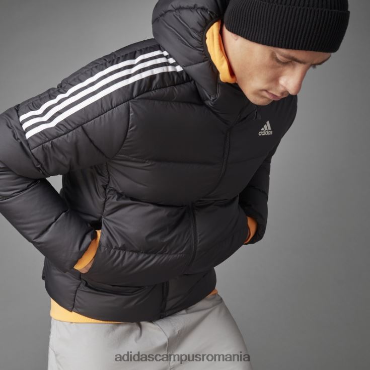 adidas campus romania jachetă neagră cu glugă de puf de greutate medie adidas essentials bărbați negru J266N25019