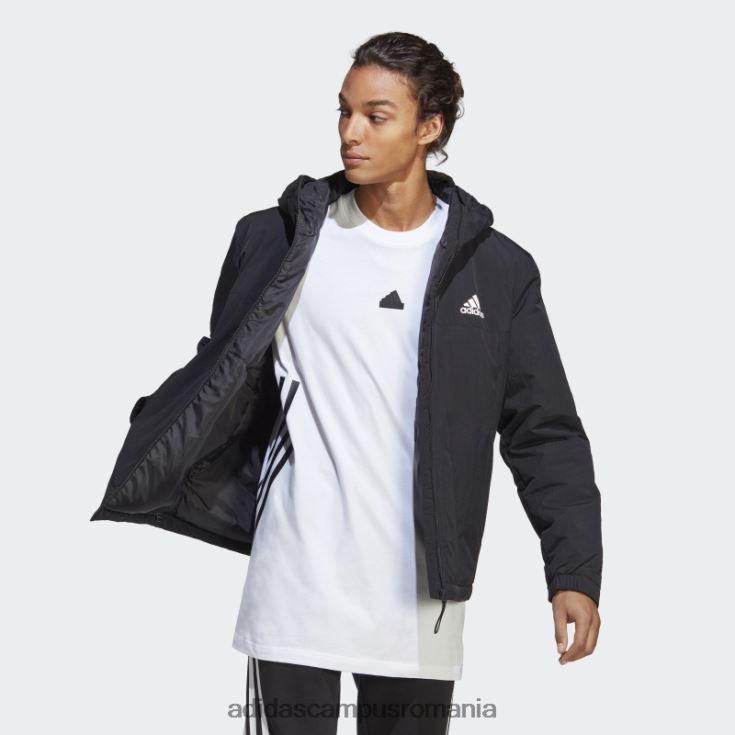 adidas campus romania jachetă neagră cu glugă izolată robustă bsc bărbați negru J266N213649