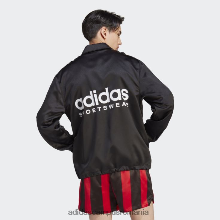 adidas campus romania jachetă neagră de antrenore din satin bărbați negru J266N25014