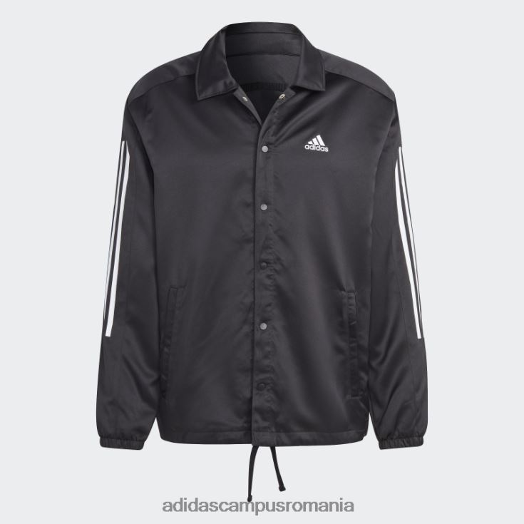 adidas campus romania jachetă neagră de antrenore din satin bărbați negru J266N25014