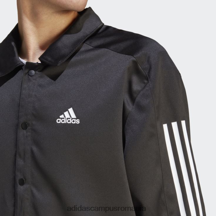 adidas campus romania jachetă neagră de antrenore din satin bărbați negru J266N25014