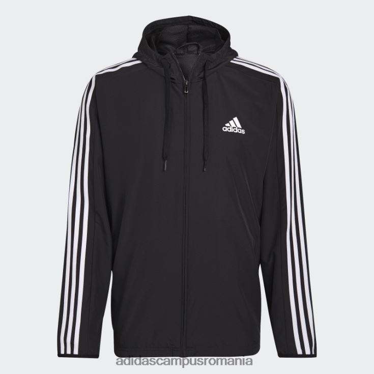 adidas campus romania jacket negru țesut cu 3 dungi bărbați alb negru J266N215085