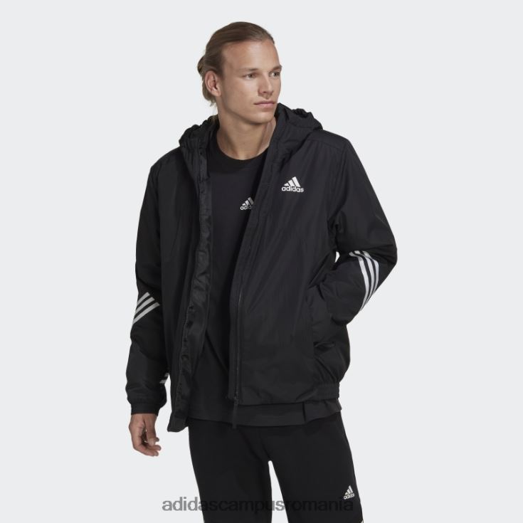 adidas campus romania înapoi la jachetă sport cu glugă neagră adidas bărbați negru J266N214304