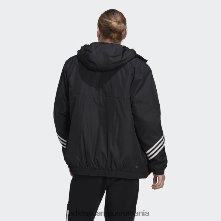 adidas campus romania înapoi la jachetă sport cu glugă neagră adidas bărbați negru J266N214304