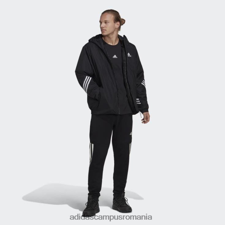 adidas campus romania înapoi la jachetă sport cu glugă neagră adidas bărbați negru J266N214304