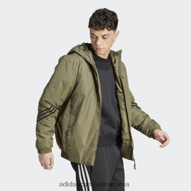 adidas campus romania înapoi la jachetă sport cu glugă olive bărbați măsline J266N214048