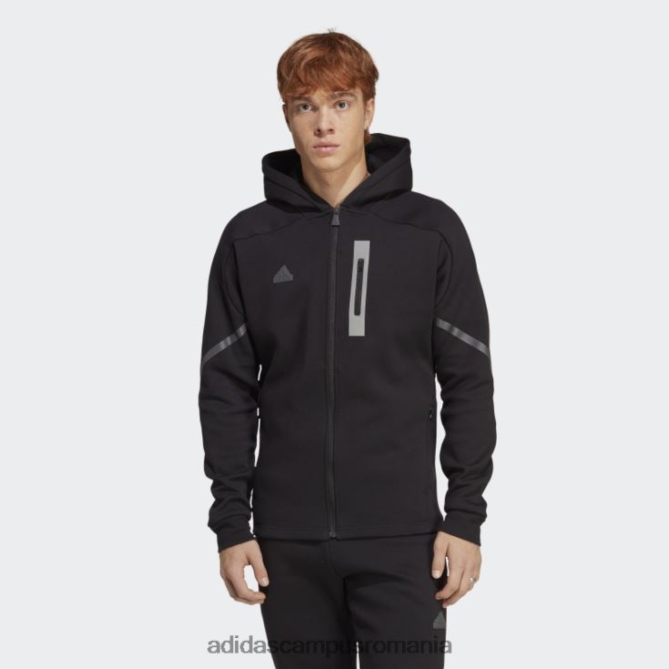 adidas campus romania negru, conceput pentru hanoracul cu fermoar complet pentru Gameday bărbați negru J266N25386
