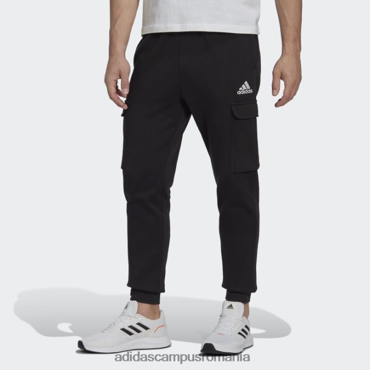 adidas campus romania pantaloni cargo conici obișnuiți din lână essentials negri adidas bărbați alb negru J266N26438
