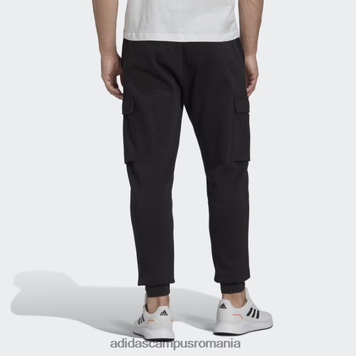 adidas campus romania pantaloni cargo conici obișnuiți din lână essentials negri adidas bărbați alb negru J266N26438