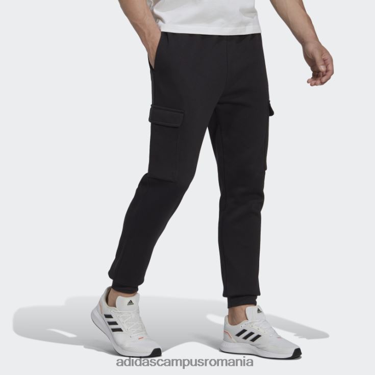 adidas campus romania pantaloni cargo conici obișnuiți din lână essentials negri adidas bărbați alb negru J266N26438