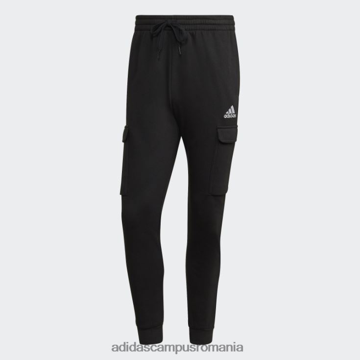 adidas campus romania pantaloni cargo conici obișnuiți din lână essentials negri adidas bărbați alb negru J266N26438