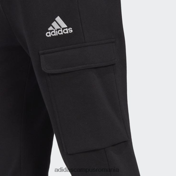 adidas campus romania pantaloni cargo conici obișnuiți din lână essentials negri adidas bărbați alb negru J266N26438
