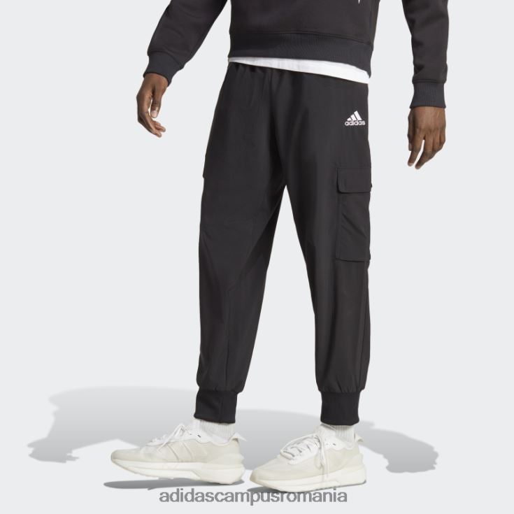 adidas campus romania pantaloni cargo până la glezne, țesuți cu logo mic, black essentials bărbați negru J266N24913