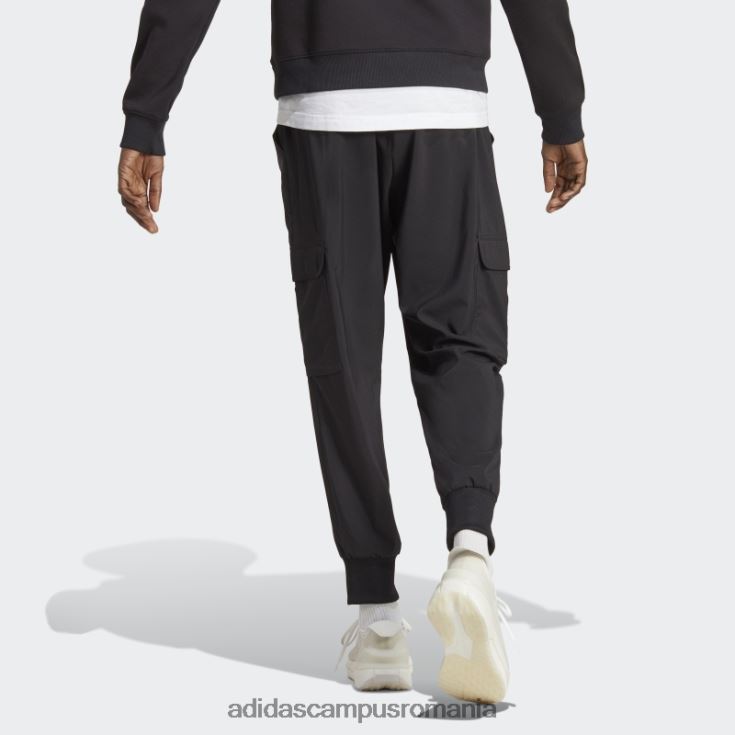 adidas campus romania pantaloni cargo până la glezne, țesuți cu logo mic, black essentials bărbați negru J266N24913