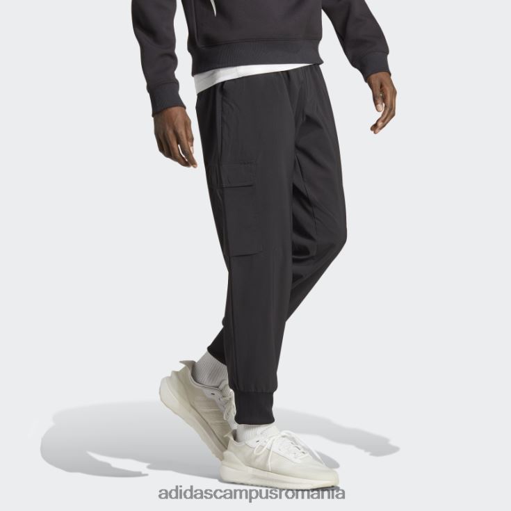 adidas campus romania pantaloni cargo până la glezne, țesuți cu logo mic, black essentials bărbați negru J266N24913