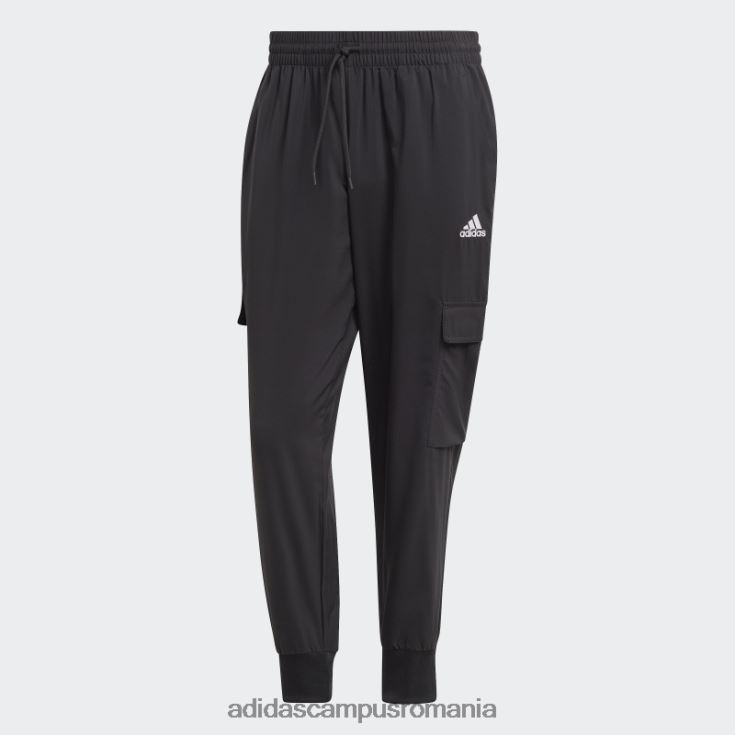 adidas campus romania pantaloni cargo până la glezne, țesuți cu logo mic, black essentials bărbați negru J266N24913