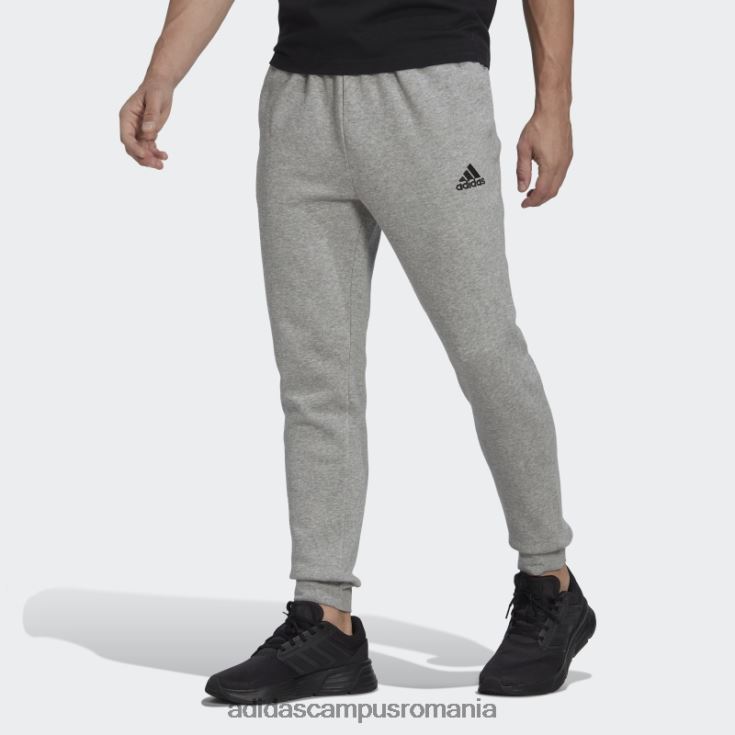 adidas campus romania pantaloni conici obișnuiți din lână gri mediu essentials bărbați gri mediu/negru J266N25476