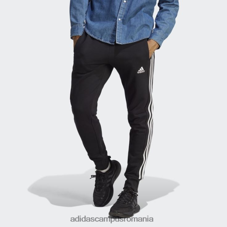 adidas campus romania pantaloni cu 3 dungi, cu manșetă conică, black essentials bărbați alb negru J266N25794