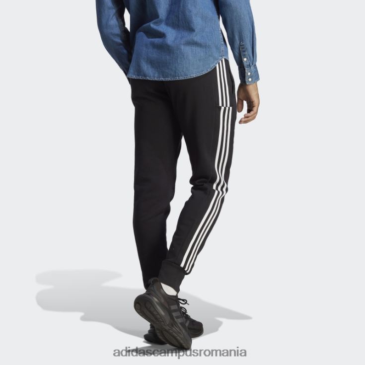 adidas campus romania pantaloni cu 3 dungi, cu manșetă conică, black essentials bărbați alb negru J266N25794