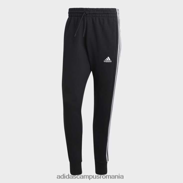 adidas campus romania pantaloni cu 3 dungi, cu manșetă conică, black essentials bărbați alb negru J266N25794