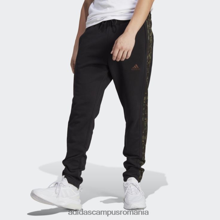 adidas campus romania pantaloni cu 3 dungi, manșete elastice conice, black essentials bărbați negru/măsliniu J266N25429