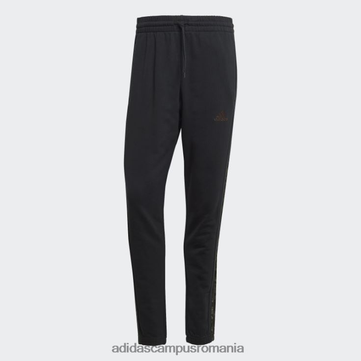 adidas campus romania pantaloni cu 3 dungi, manșete elastice conice, black essentials bărbați negru/măsliniu J266N25429
