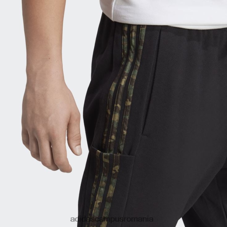 adidas campus romania pantaloni cu 3 dungi, manșete elastice conice, black essentials bărbați negru/măsliniu J266N25429