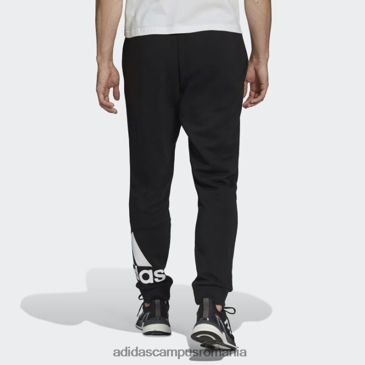 adidas campus romania pantaloni cu logo-ul cu manșetă conică essentials fleece negri bărbați alb negru J266N26553