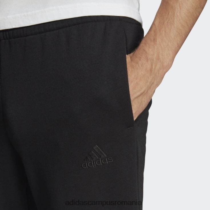 adidas campus romania pantaloni cu logo-ul cu manșetă conică essentials fleece negri bărbați alb negru J266N26553