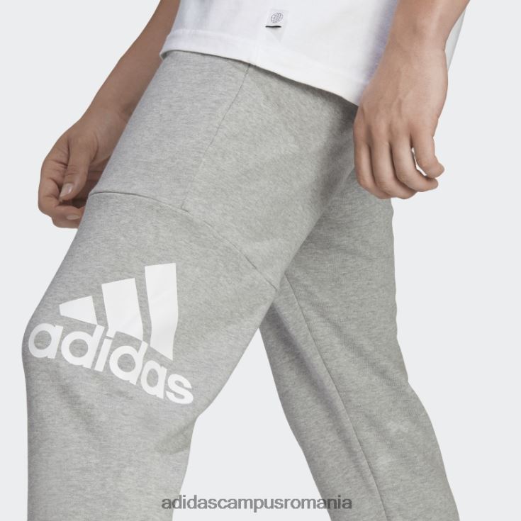 adidas campus romania pantaloni cu logo-ul cu manșetă conică essentials, gri mediu bărbați gri mediu J266N2943