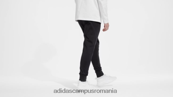 adidas campus romania pantaloni cu manșetă conici din jerseu simplu essentials negri bărbați negru J266N26632