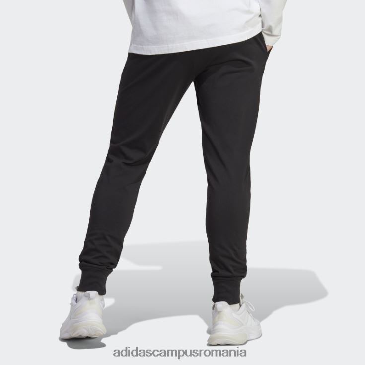 adidas campus romania pantaloni cu manșetă conici din jerseu simplu essentials negri bărbați negru J266N26632