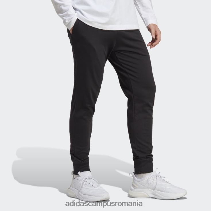 adidas campus romania pantaloni cu manșetă conici din jerseu simplu essentials negri bărbați negru J266N26632