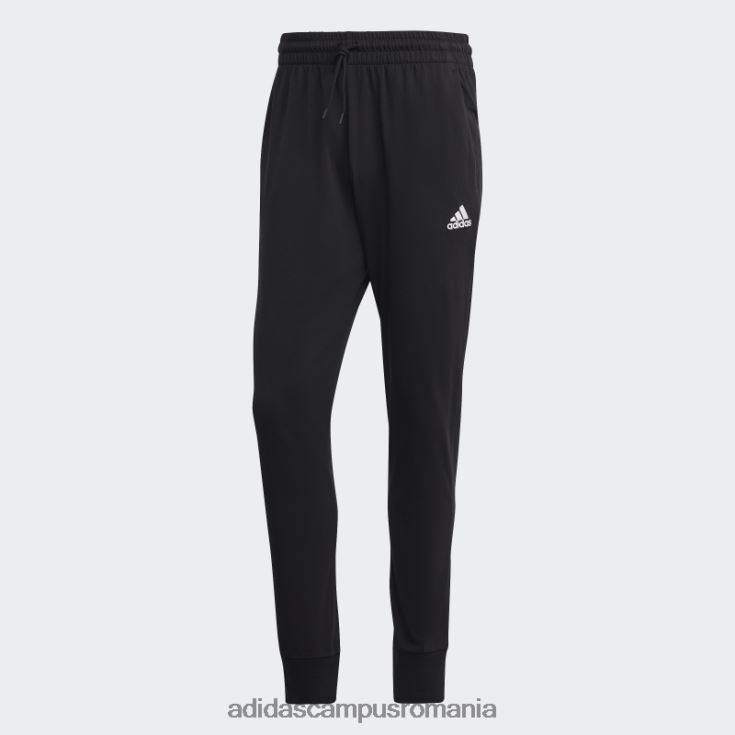 adidas campus romania pantaloni cu manșetă conici din jerseu simplu essentials negri bărbați negru J266N26632
