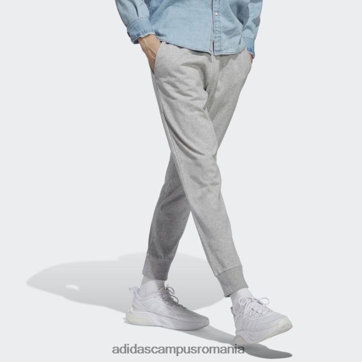 adidas campus romania pantaloni cu manșetă conici din jerseu simplu, gri mediu adidas bărbați gri mediu J266N25976