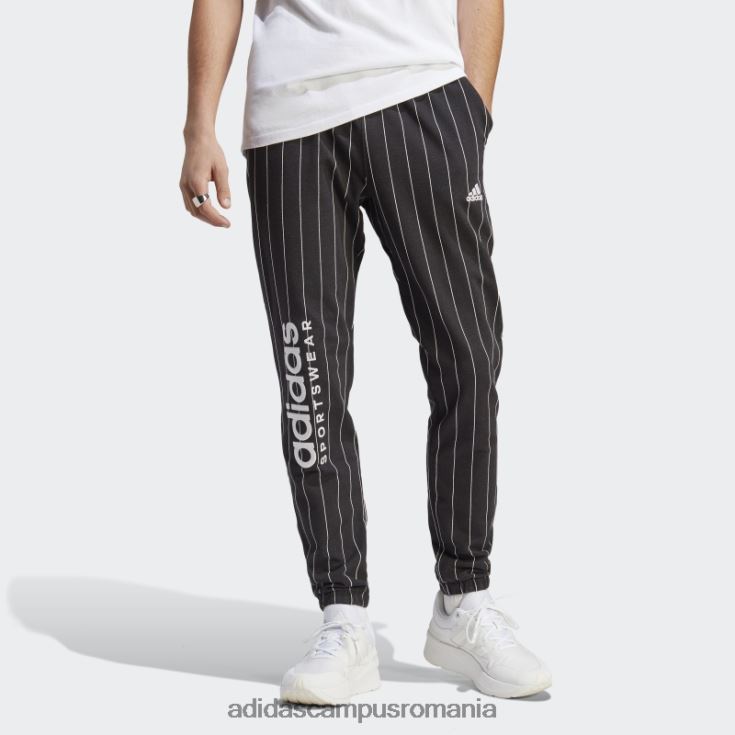 adidas campus romania pantaloni de jogging din fleece cu dungi negre bărbați negru J266N213435