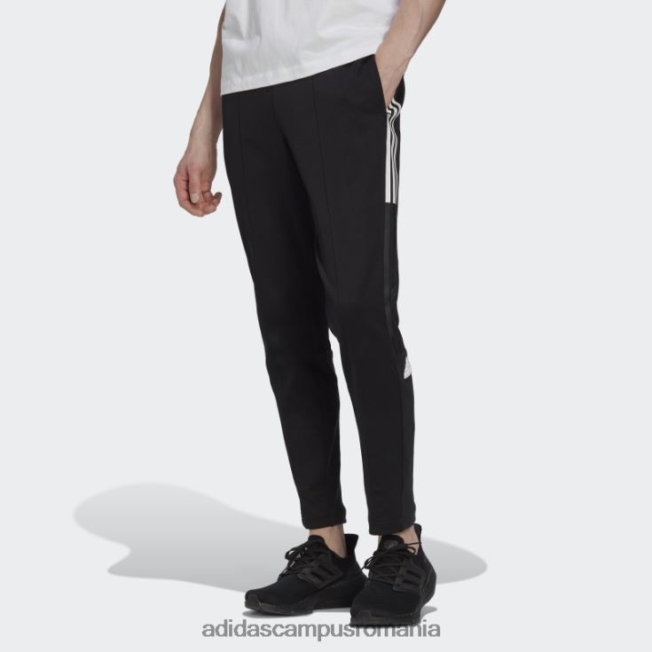 adidas campus romania pantaloni de jogging negri cu mansete cu 3 dungi bărbați negru J266N215299
