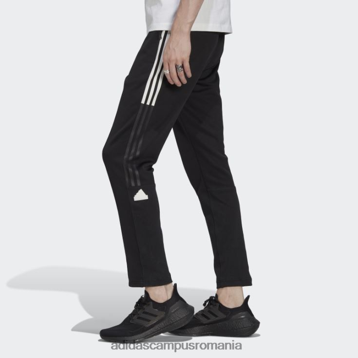 adidas campus romania pantaloni de jogging negri cu mansete cu 3 dungi bărbați negru J266N215299