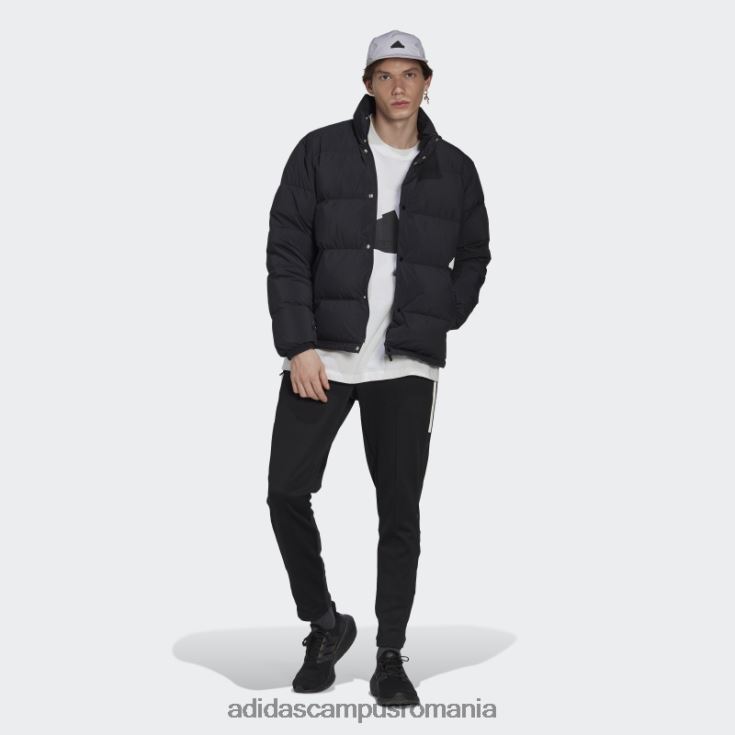 adidas campus romania pantaloni de jogging negri cu mansete cu 3 dungi bărbați negru J266N215299