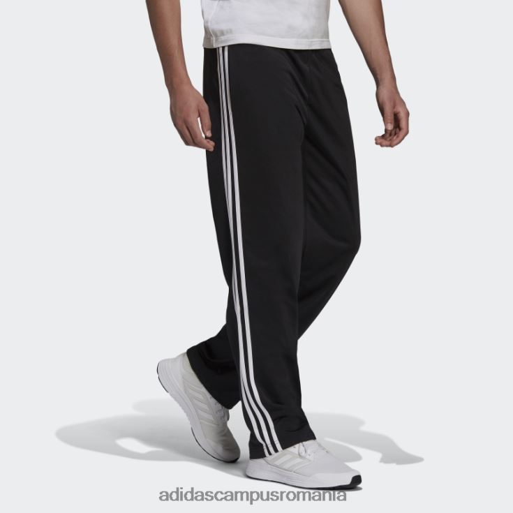 adidas campus romania pantaloni de sport cu 3 dungi negri primegreen essentials pentru încălzire cu tiv deschis bărbați alb negru J266N21409
