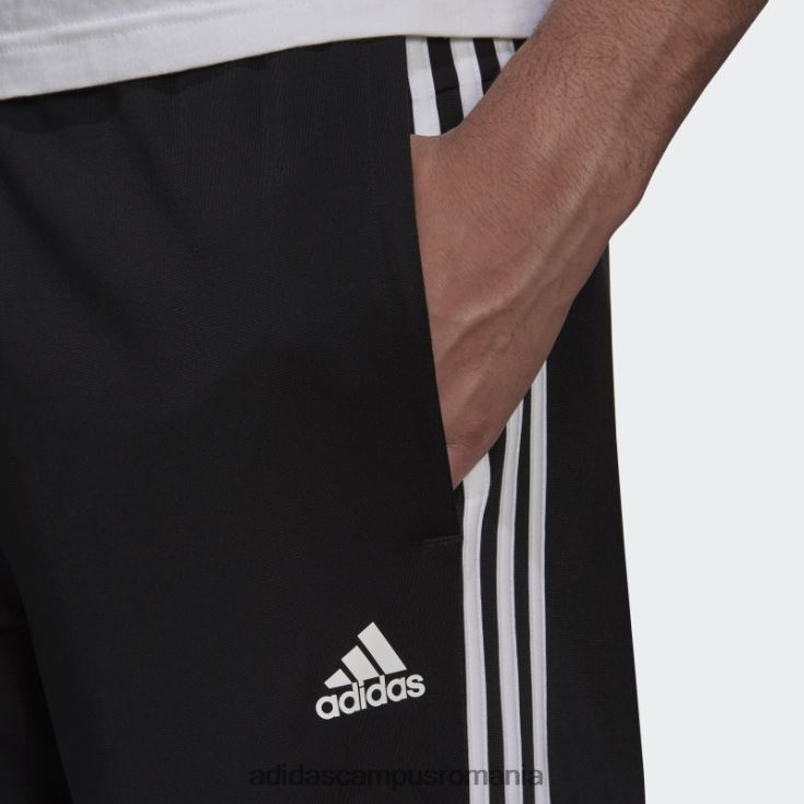 adidas campus romania pantaloni de sport cu 3 dungi negri primegreen essentials pentru încălzire cu tiv deschis bărbați alb negru J266N21409