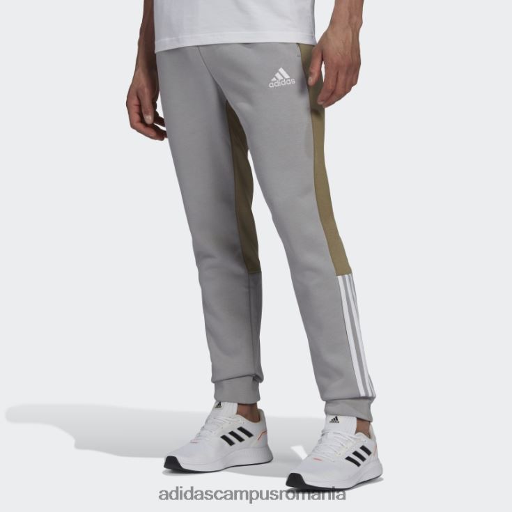 adidas campus romania pantaloni din fleece mgh solid gri essentials colorblock bărbați mgh gri solid/verde orbită J266N25249