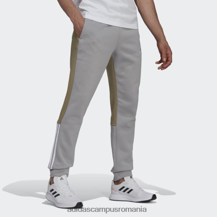 adidas campus romania pantaloni din fleece mgh solid gri essentials colorblock bărbați mgh gri solid/verde orbită J266N25249