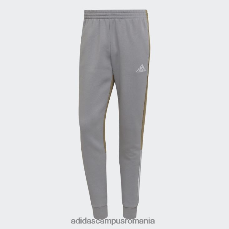 adidas campus romania pantaloni din fleece mgh solid gri essentials colorblock bărbați mgh gri solid/verde orbită J266N25249