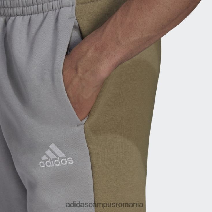 adidas campus romania pantaloni din fleece mgh solid gri essentials colorblock bărbați mgh gri solid/verde orbită J266N25249